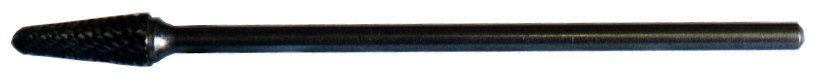 Carbide Burr - 3/8" 6" Shank Tapered Cone Radius End - Click Image to Close