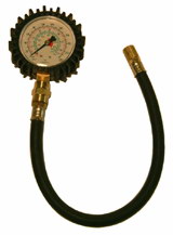 300mm Hose & Straight Chuck Tyre Pressure Gauges - Click Image to Close